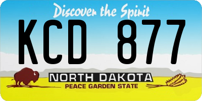 ND license plate KCD877