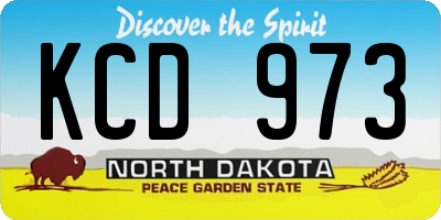 ND license plate KCD973