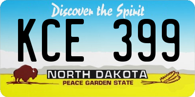 ND license plate KCE399