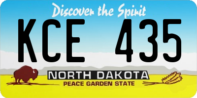 ND license plate KCE435