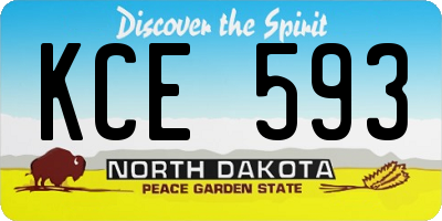 ND license plate KCE593
