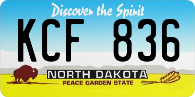 ND license plate KCF836