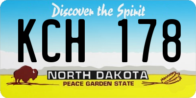 ND license plate KCH178