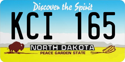 ND license plate KCI165