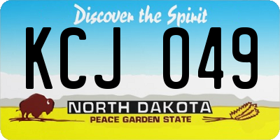 ND license plate KCJ049