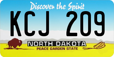 ND license plate KCJ209