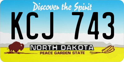 ND license plate KCJ743