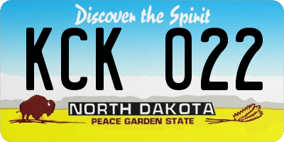 ND license plate KCK022