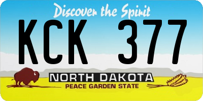 ND license plate KCK377