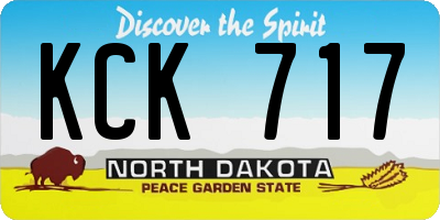ND license plate KCK717