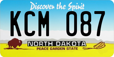 ND license plate KCM087