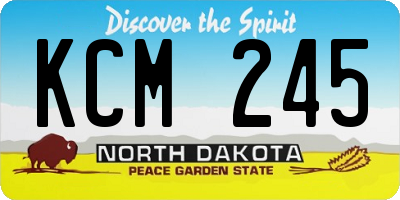 ND license plate KCM245