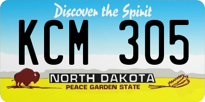 ND license plate KCM305