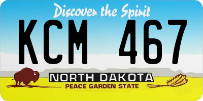 ND license plate KCM467