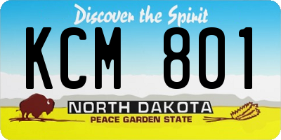 ND license plate KCM801