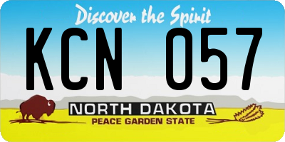 ND license plate KCN057
