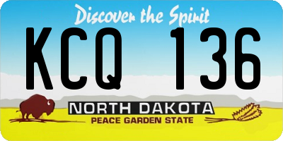 ND license plate KCQ136