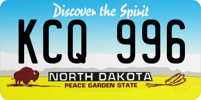 ND license plate KCQ996