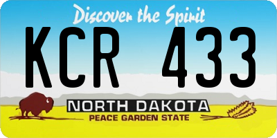 ND license plate KCR433