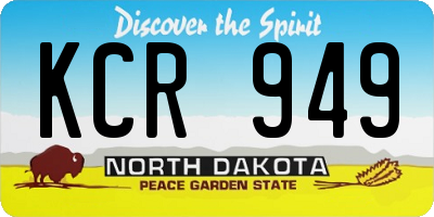 ND license plate KCR949