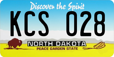 ND license plate KCS028