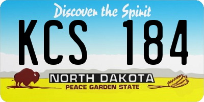ND license plate KCS184
