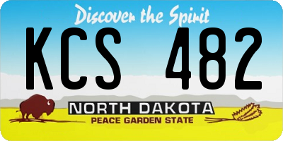 ND license plate KCS482