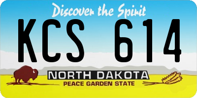 ND license plate KCS614