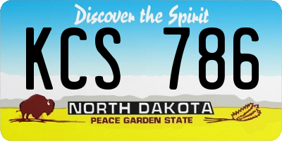 ND license plate KCS786