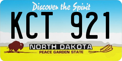 ND license plate KCT921