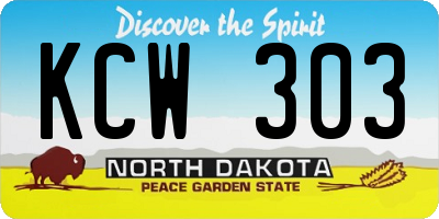 ND license plate KCW303