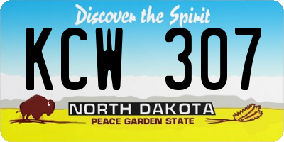 ND license plate KCW307