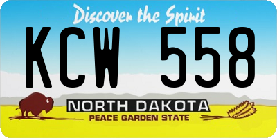 ND license plate KCW558