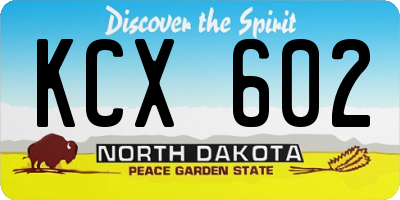 ND license plate KCX602