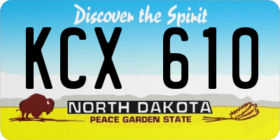 ND license plate KCX610