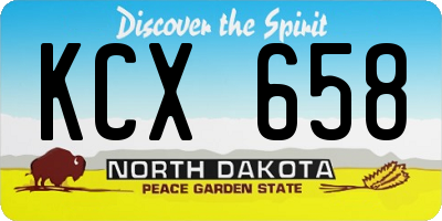 ND license plate KCX658