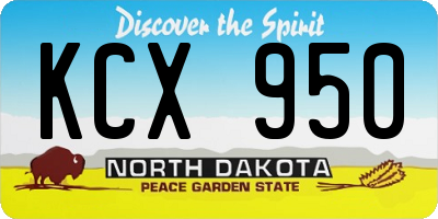 ND license plate KCX950