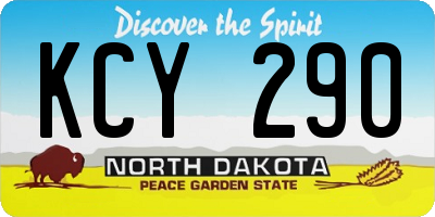 ND license plate KCY290