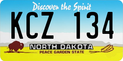 ND license plate KCZ134