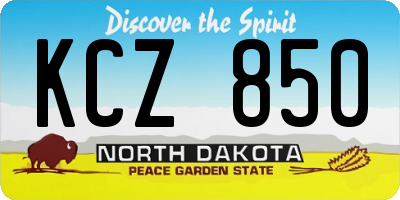 ND license plate KCZ850