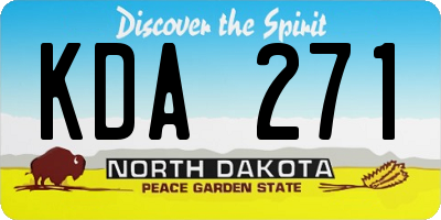 ND license plate KDA271