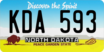 ND license plate KDA593