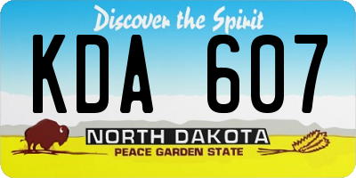 ND license plate KDA607