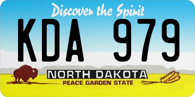 ND license plate KDA979