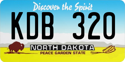 ND license plate KDB320