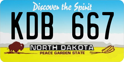ND license plate KDB667