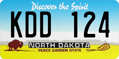 ND license plate KDD124