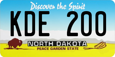 ND license plate KDE200