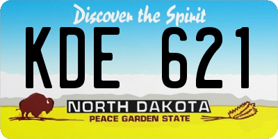 ND license plate KDE621
