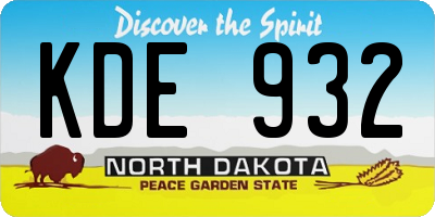 ND license plate KDE932